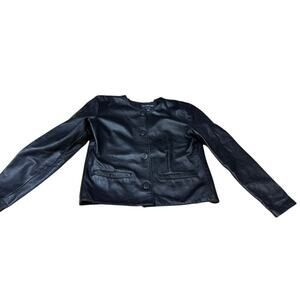 "NATURAL COMFORT" Butter Leather Zip Up‎ Jacket SZ S PLZ READ Biker Sexy Goth